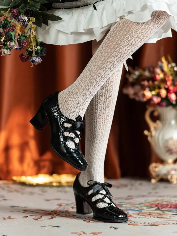 Handmade 1930s Art Deco-Inspired Oxford Heels - Classic Lace-Up Design