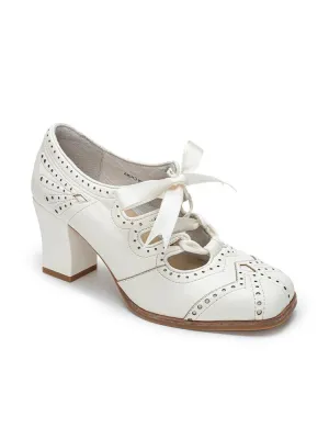 Handmade 1930s Art Deco-Inspired Oxford Heels - Classic Lace-Up Design