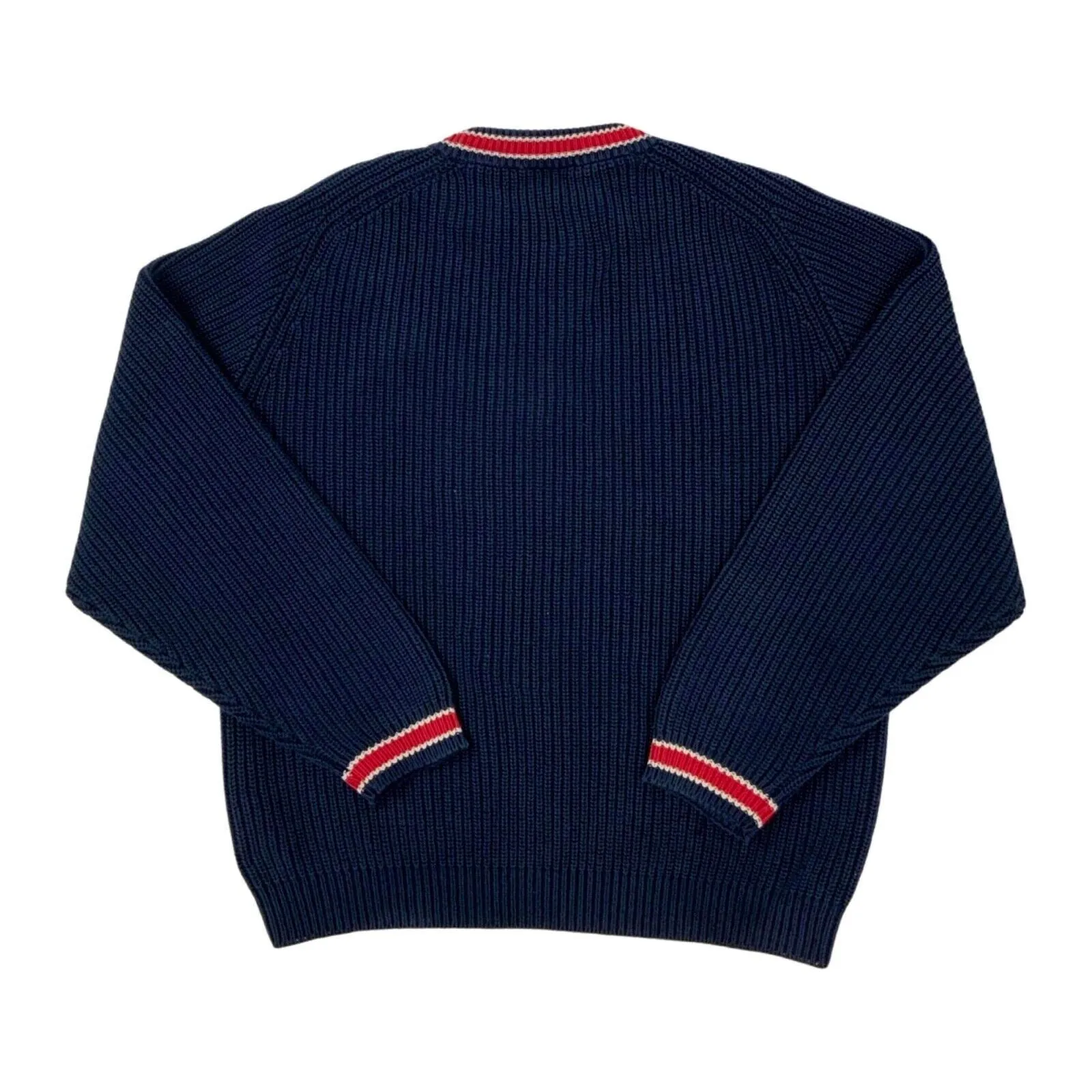 Vintage 90s 00s Navy Red Reebok Classic Knit Sweater L